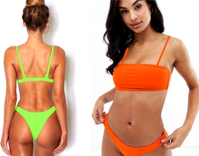 Strój kąpielowy neonowe bandeau ZIELONY S