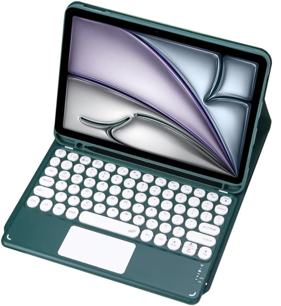 Etui z klawiaturą Bluetooth touchpad do iPad Air 11 Gen6 (Zielone)