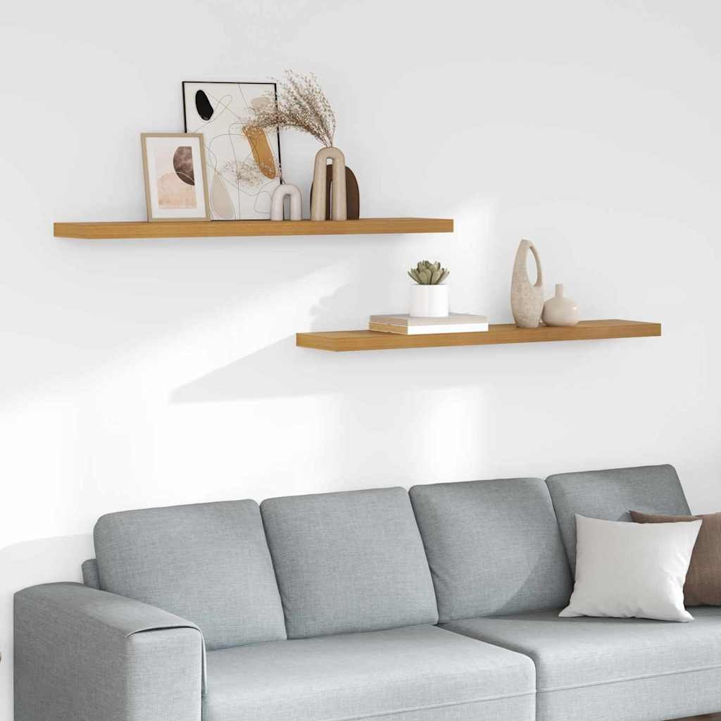 vidaXL Półki ścienne z przechowywaniem 2 pcs Beżowy 120 x 23,5 x 4 cm