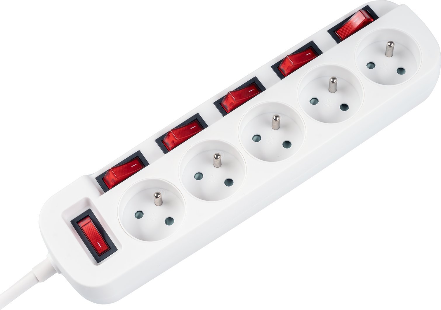 Rebel Przedłuzacz sieciowy Rebel z 6 wyłącznikami 5 gniazd- 1.5m