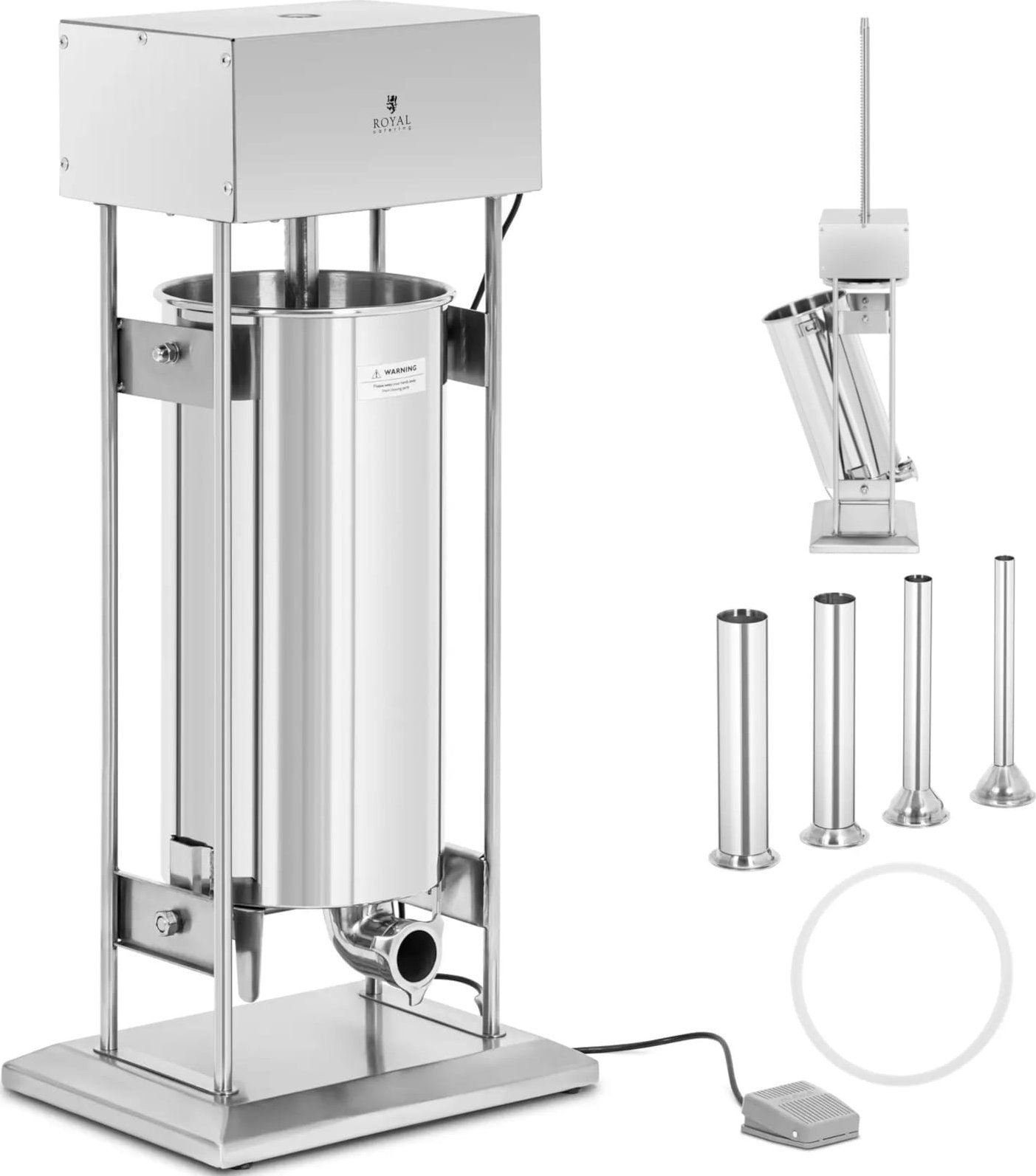 Royal Catering Nadziewarka do kiełbas elektryczna pionowa 4 lejki 30 l 400 W