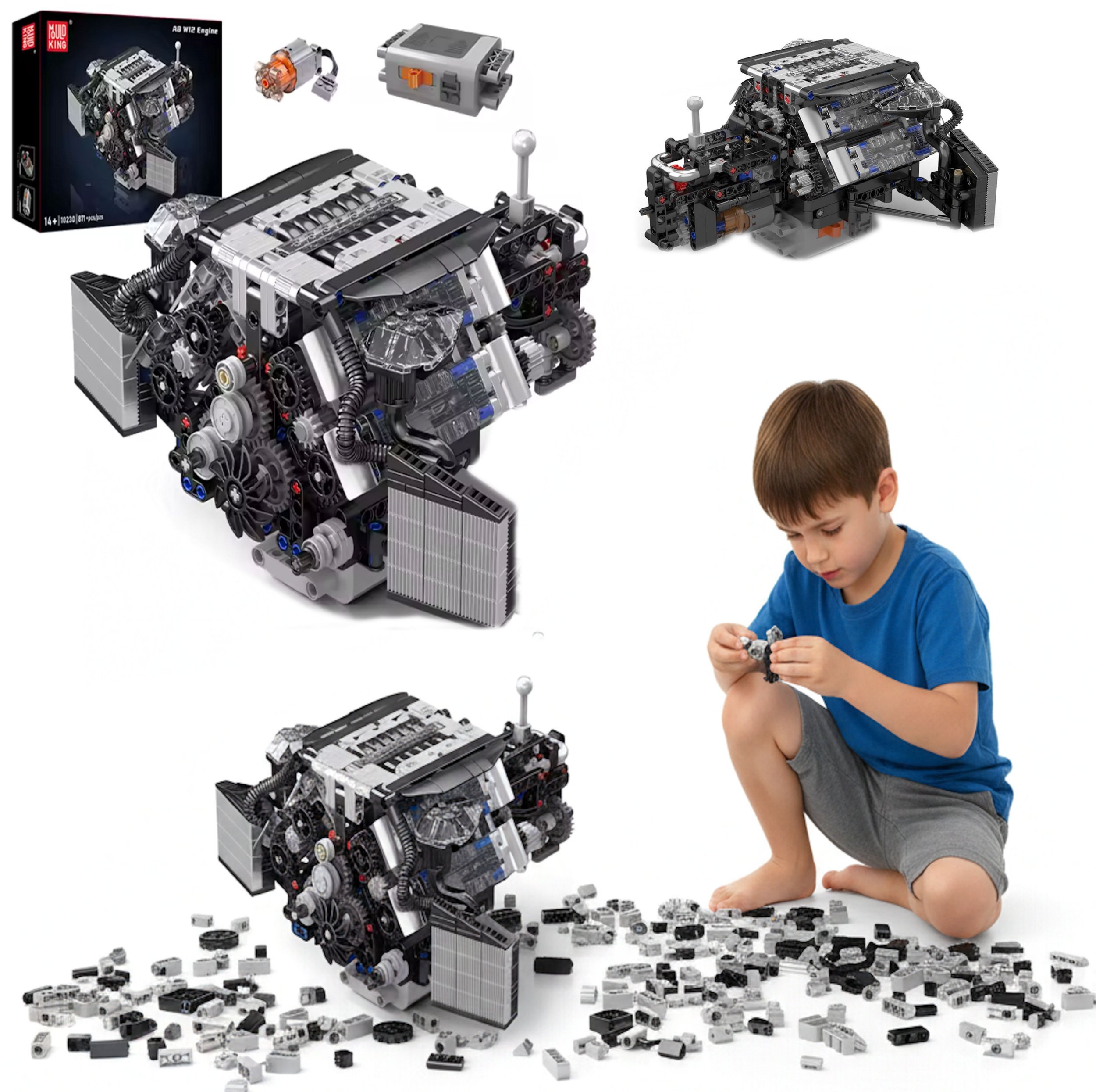 Coil klocki konstrukcyjne zestaw 871 el.elementów silnik 12-cylindrowy a8