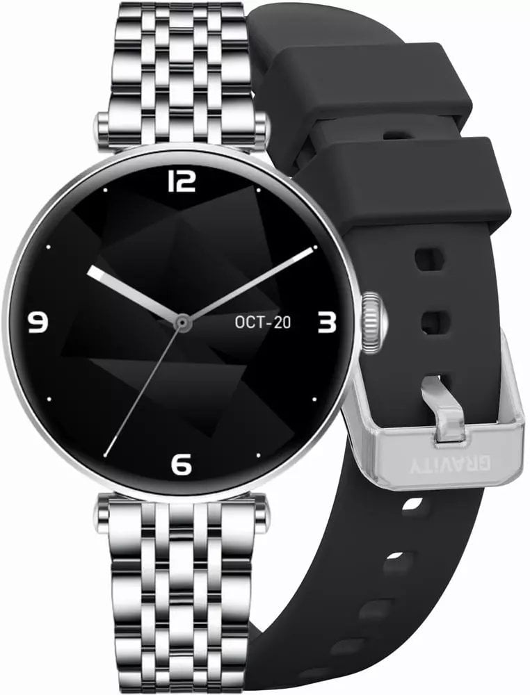Smartwatch Gravity Smartwatch Srebrny Czarny 2 Paski GT26-9