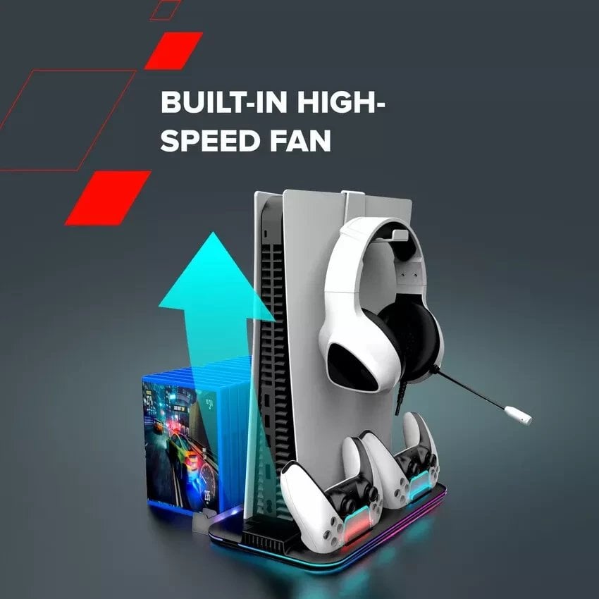 CANYON Podstawka chłodząca CS-51 RGB PS5 Slim/DE Ładowanie Czarna