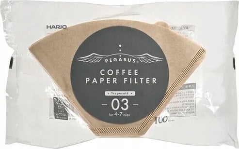 Hario Hario - Filtry papierowe brązowe PEGASUS 03 - 100 Sztuk