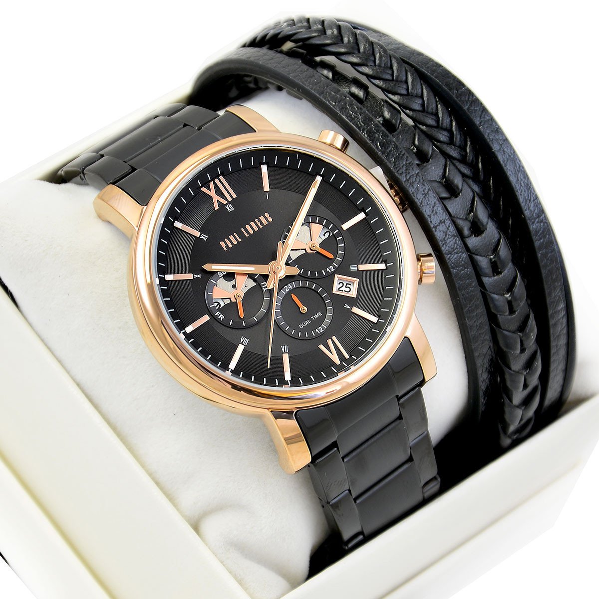 Zestaw męski zegarek Paul Lorens MODERO PL20017B-1A4 + bransoletka