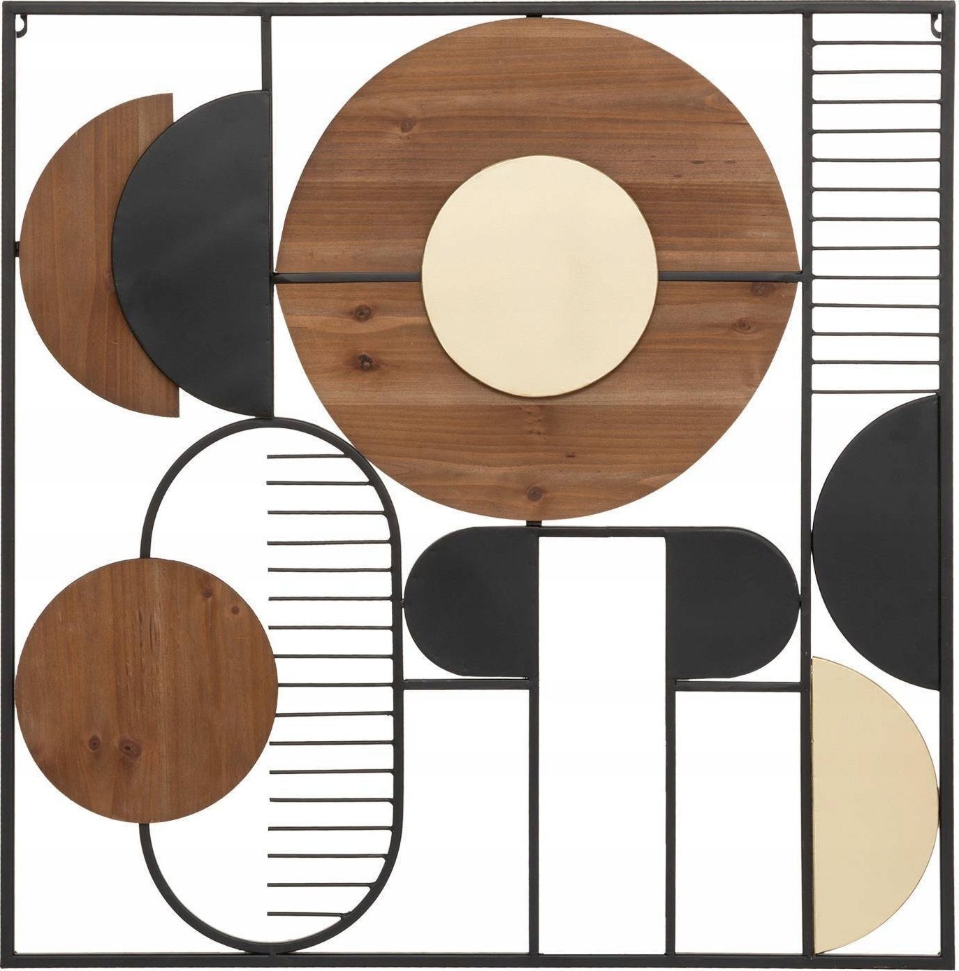 Atmosphera Ozdoba na ścianę metalowa Aenor, geometryczna, 70 x 70 cm