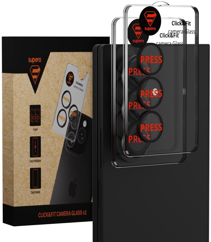 SUPERO Szkło hartowane Click&Fit do Samsung Galaxy Z Fold 7, z czarną ramką, 2szt.