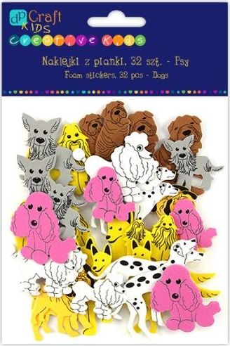 DP Craft Naklejki z pianki DPCRAFT 32szt. Psy Dalprint