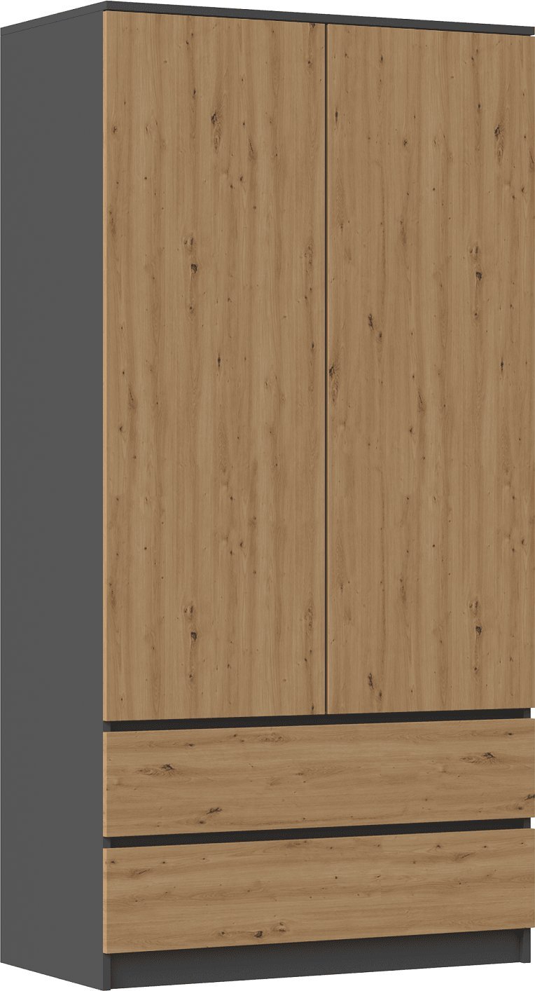 Topeshop Szafa Malwa Ss-90 - Antracyt / Dąb Artisan!