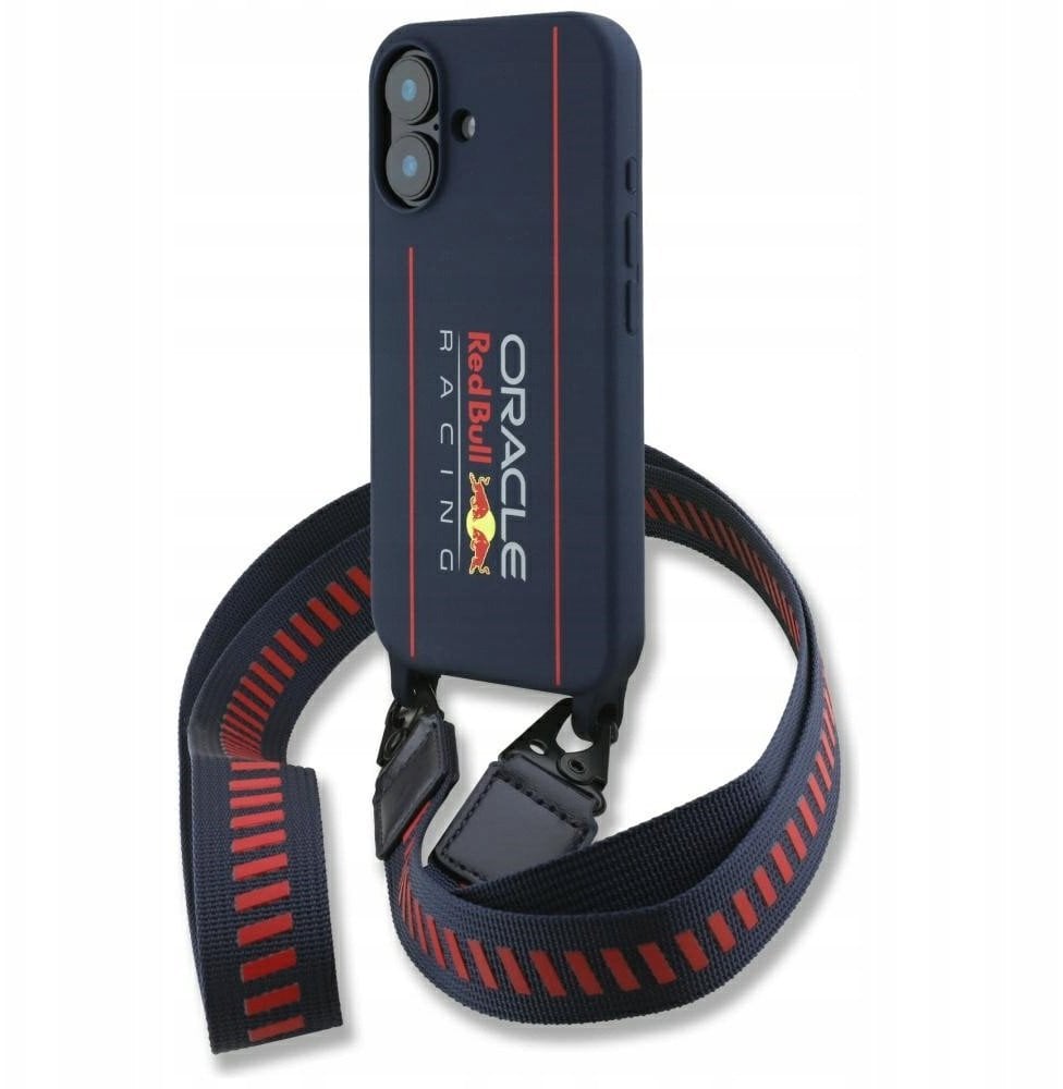 Red Bull RBHMP16S24SISOLRV iPhone 16 6.1" hardcase Silicone Strap and Vertical Logo MagSafe navy