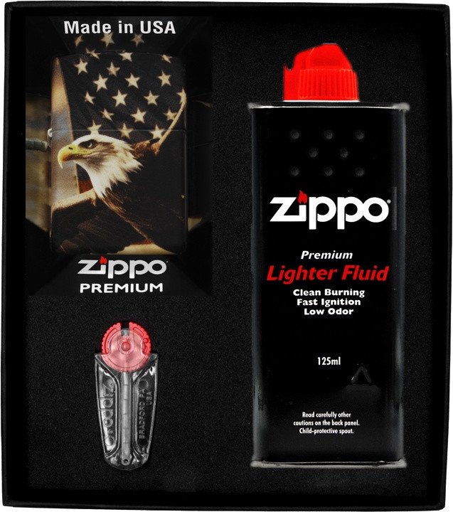 Zestaw ZIPPO Zapalniczka EAGLE USA FLAG DESIGN Prezentowy No1