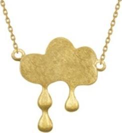 Srebro i Kamienie Srebrny naszyjnik celebrytka chmura deszczowa