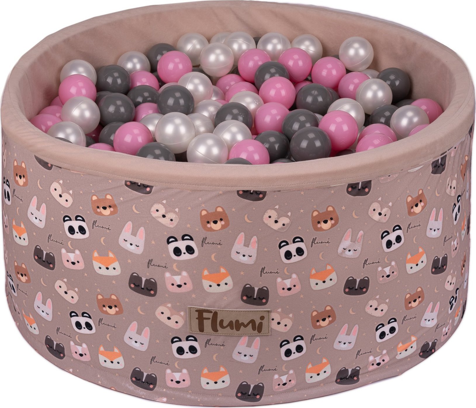 Blomster Suchy basen BEŻOWE MISIE + PIŁKI RÓŻOWE-SZARE-PERŁOWE