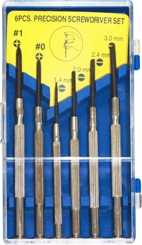 Usorteret Optik skruetrækkersæt - 6 dele