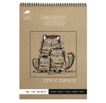 Happy Color Szkicownik A4 60k biały