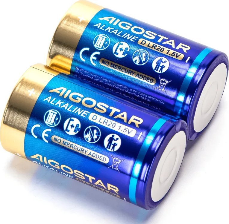 Aigostar Bateria alkaliczna LR20D 1.5V 2 szt. Bateria alkaliczna LR20D 1.5V 2 szt.