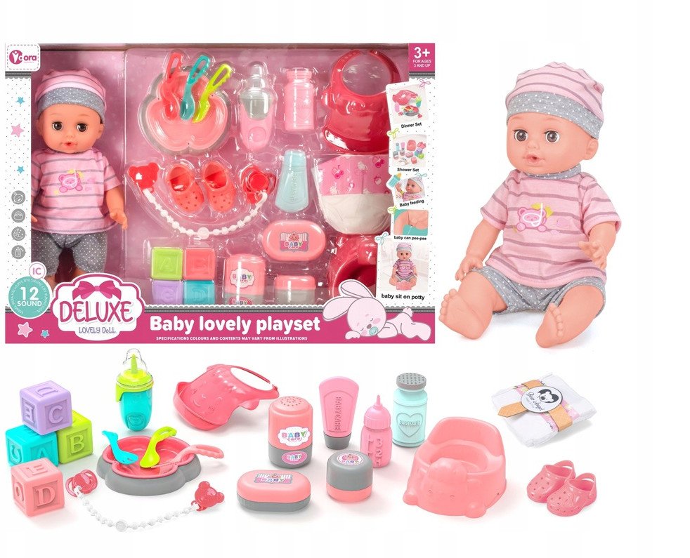 Lalka bobas jak żywa duża akcesoria interaktywna mówi siusia ubranko