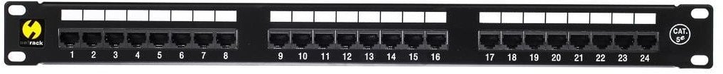 NetRack Patch panel 19'' 24-porty Kat. 5e UTP Czarny (104-01)