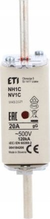 Eti-Polam Wkładka topikowa przemysłowa zwłoczna KOMBI NH1C gG 20A/500V WT-1C 004184206