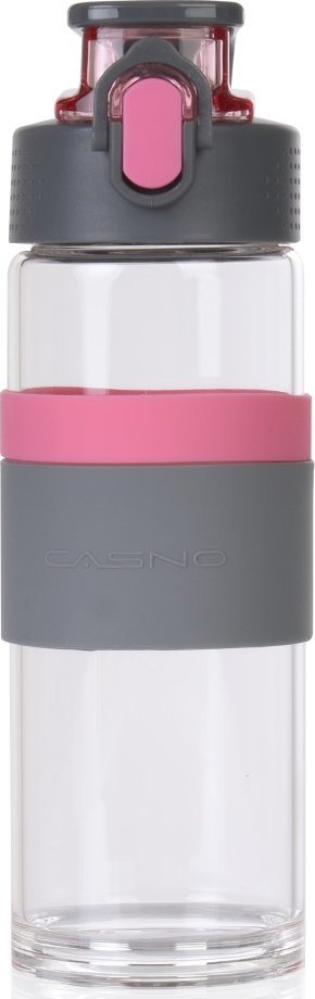 Butelka szklana Casno Cross 500 ml różowa
