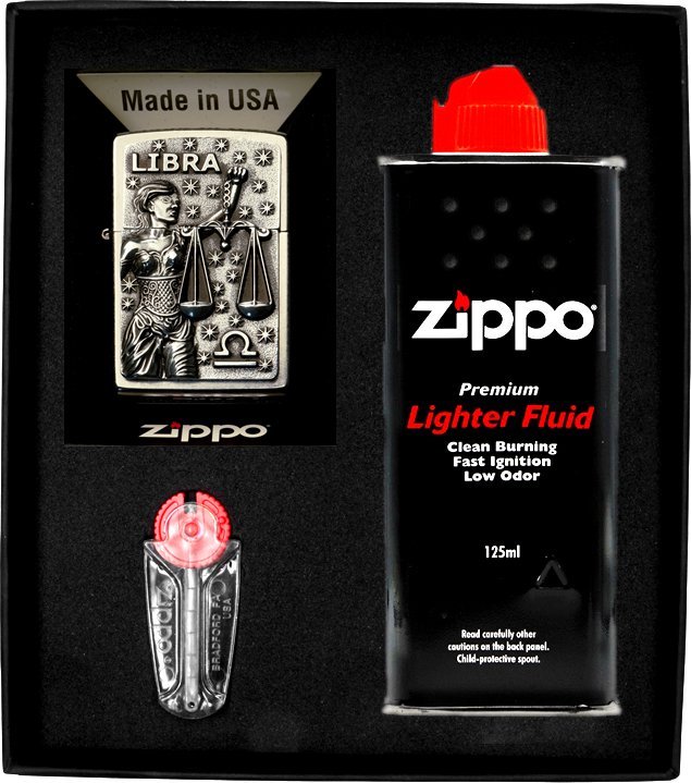 Zestaw ZIPPO Zapalniczka ZODIAC LIBRA waga Prezentowy No1