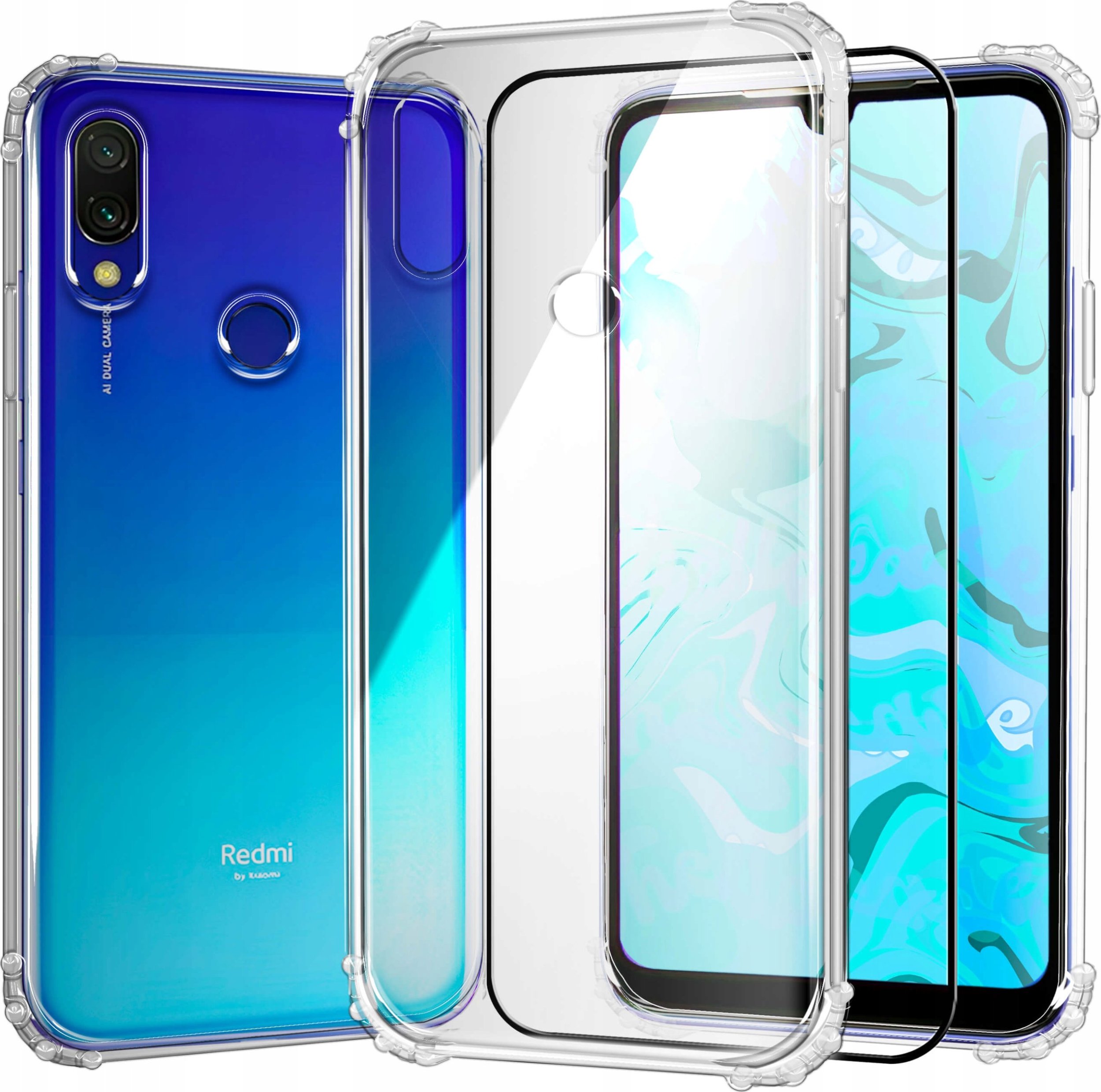 Hello Case ETUI PANCERNE DO XIAOMI REDMI 7 | CASE SILIKON GUMA SLIM ANTI SHOCK SZKŁO