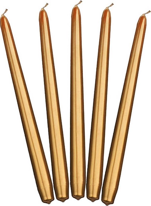 Party Deco Świeca stożkowa metaliczna złota - 29 cm - 10 szt. uniwersalny