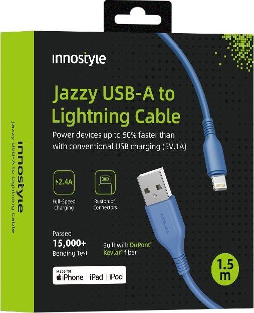 Kabel USB Innostyle USB-A - Lightning 2 m Niebieski