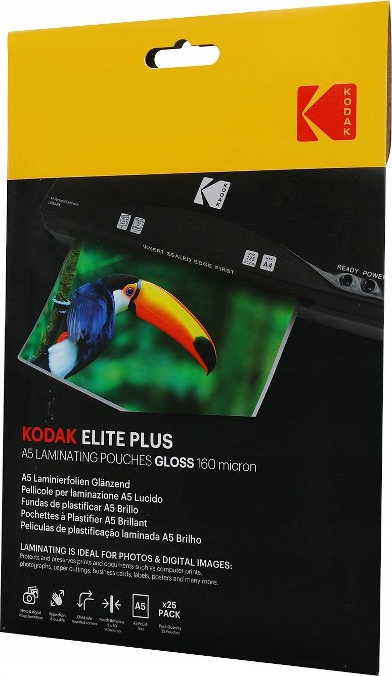 Kodak Folia Laminacyjna Do Laminowania Kodak 25 Szt. A5 21x15 Cm / 160 Mikronów / Cat 3650-666
