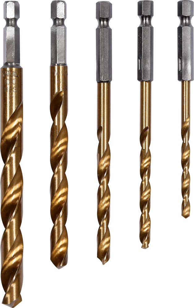 Wiertło Yato do metalu tytanowe sześciokątne 4 5 6 10 8mm zestaw (YT-44700)