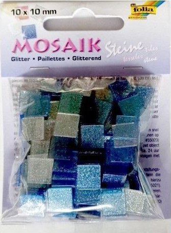 Kamyczki brokatowe 10x10mm niebieski