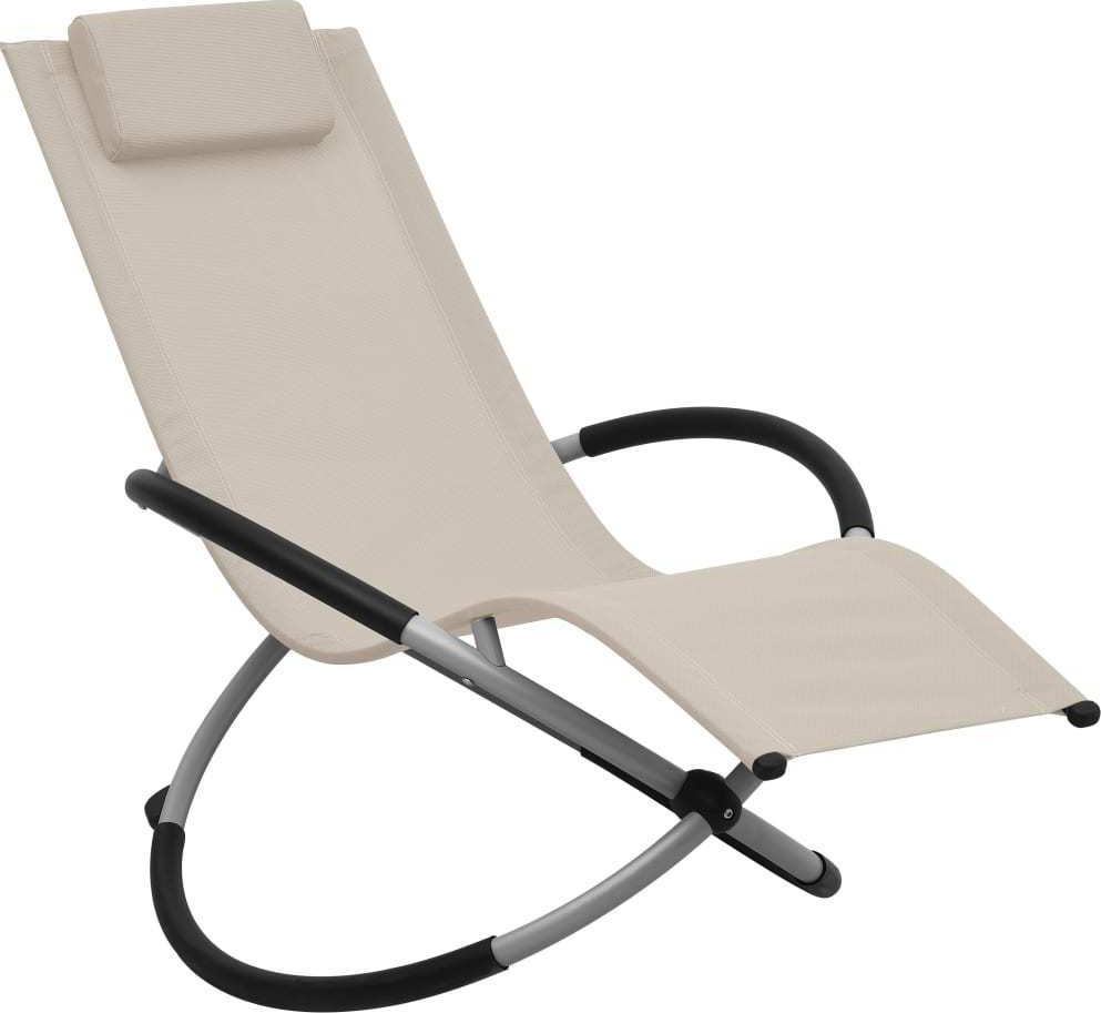 vidaXL leżak dla dzieci, stalowy, kremowy (47794)