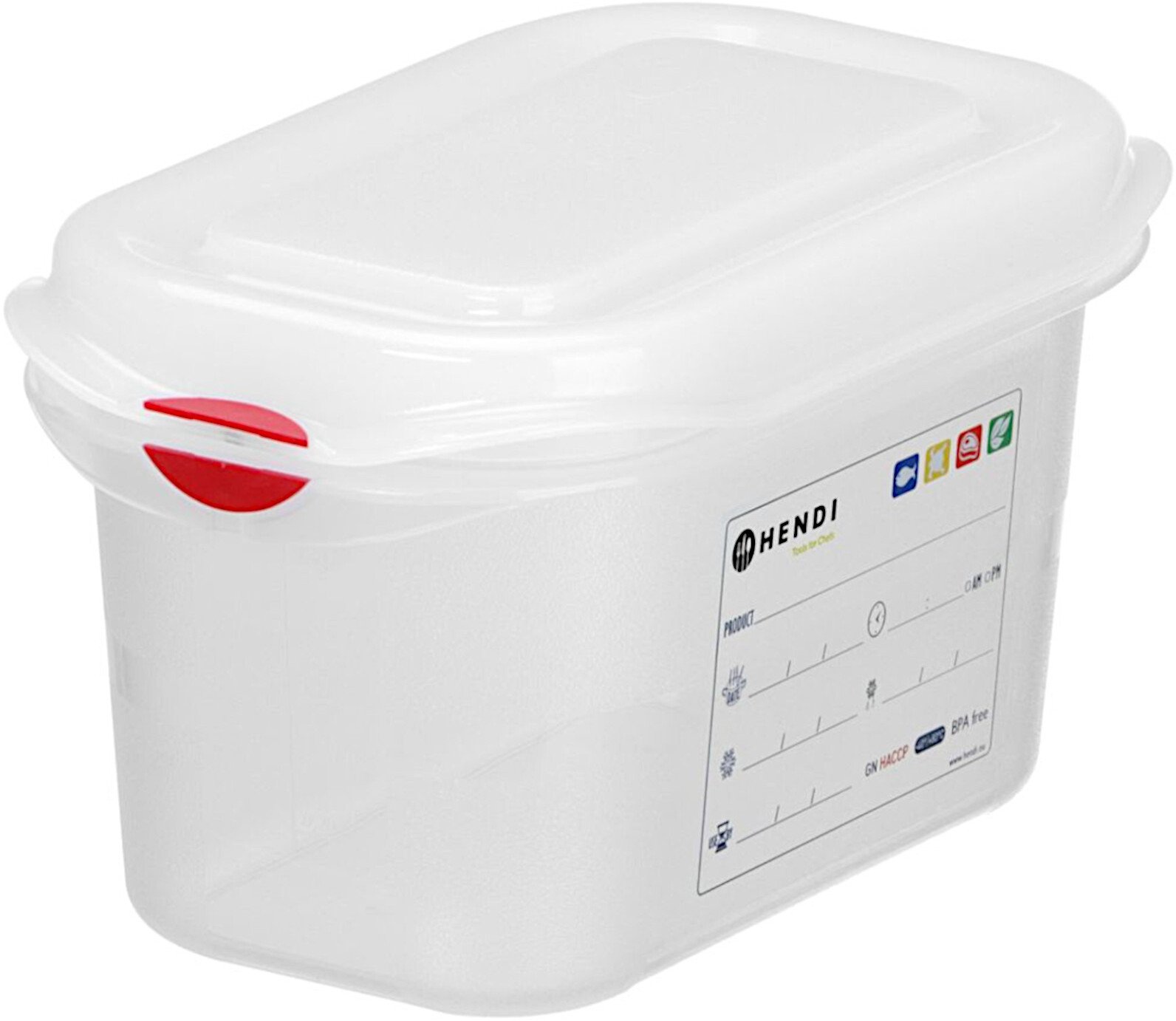 Hendi Pojemnik spożywczy GN 1/9 z etykietą pokrywką 1.5 l 176x108x150 mm