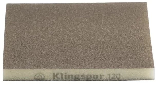 Klingspor Gąbka polerska 120x98x10mm gr.220 do drewna/szpachli/farb/tworzyw sztucznych (271084)