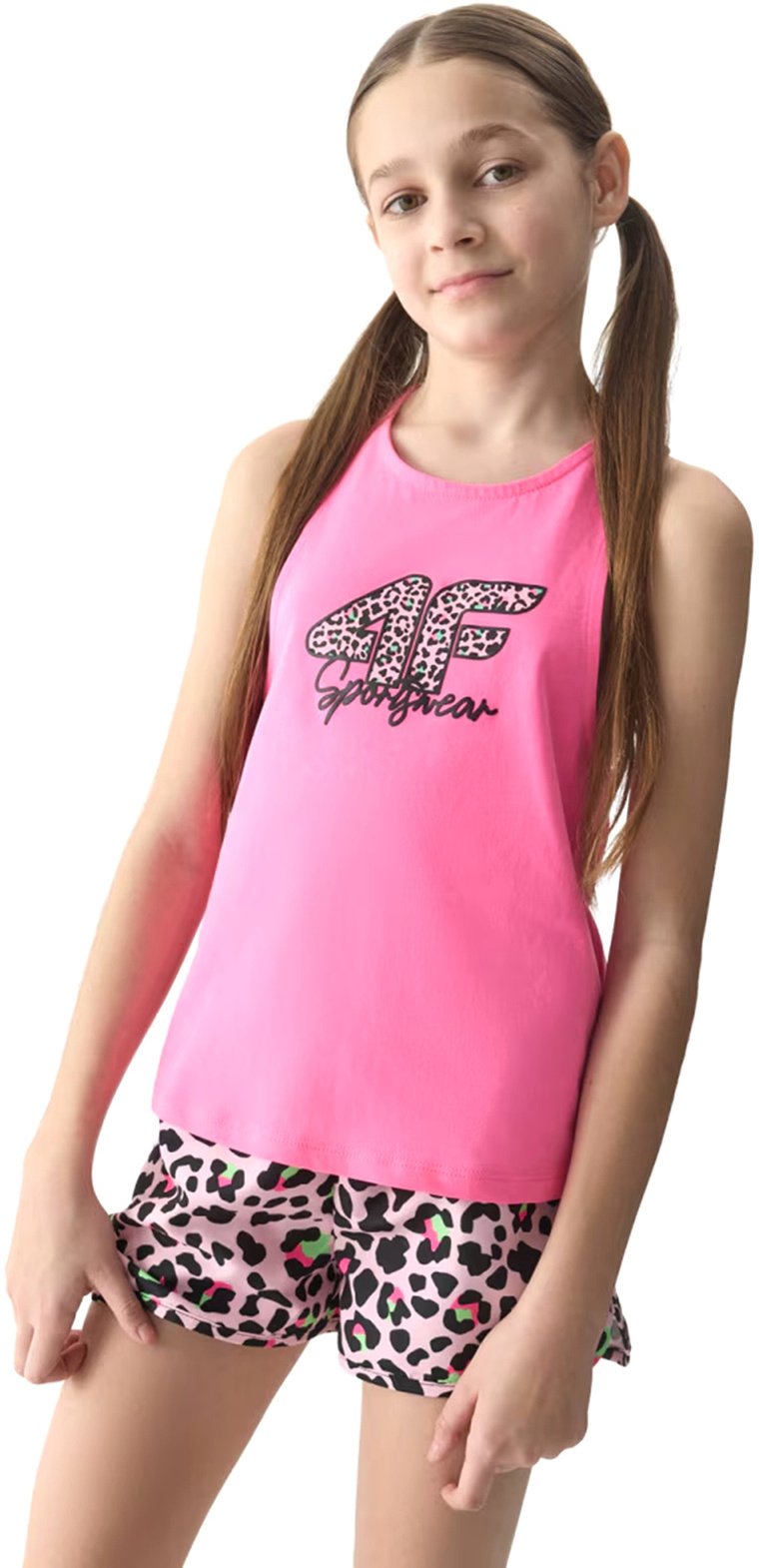 4f KOSZULKA DZIEWCZĘCA TOP BEZ RĘKAWÓW 4FJWSS24TTSHF1141-54N