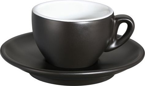 Cilio Filiżanka do espresso, ze spodkiem, 0,05 l, czarny mat Roma / Cilio