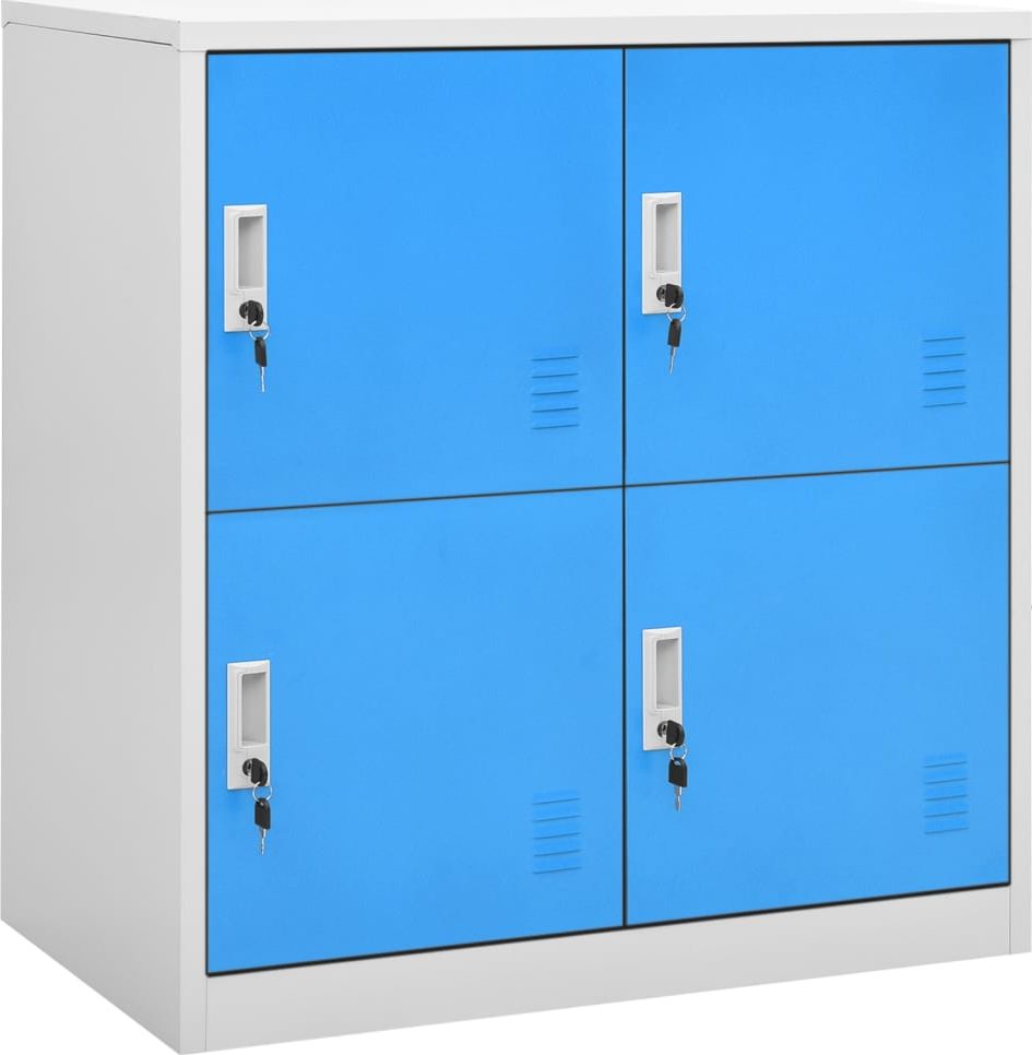 vidaXL Szafka zamykana na klucz, szaro-niebieska, 90x45x92,5 cm, stal