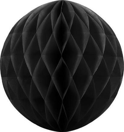 Party Deco Kula bibułowa, czarna, 30cm. uniwersalny