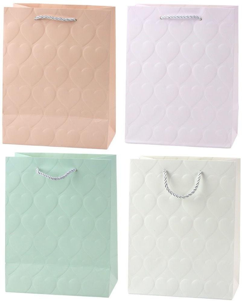 Torba prezentowa 23x18x10,5cm Serca pastel MIX