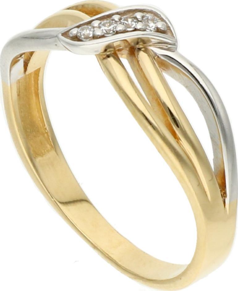 Rosanto Złoty przeplatany pierścionek z cyrkoniami roz. 14 585 14k