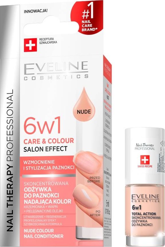 Eveline Eveline Nail Therapy Odżywka do paznokci nadająca kolor 6w1 NUDE 5ml
