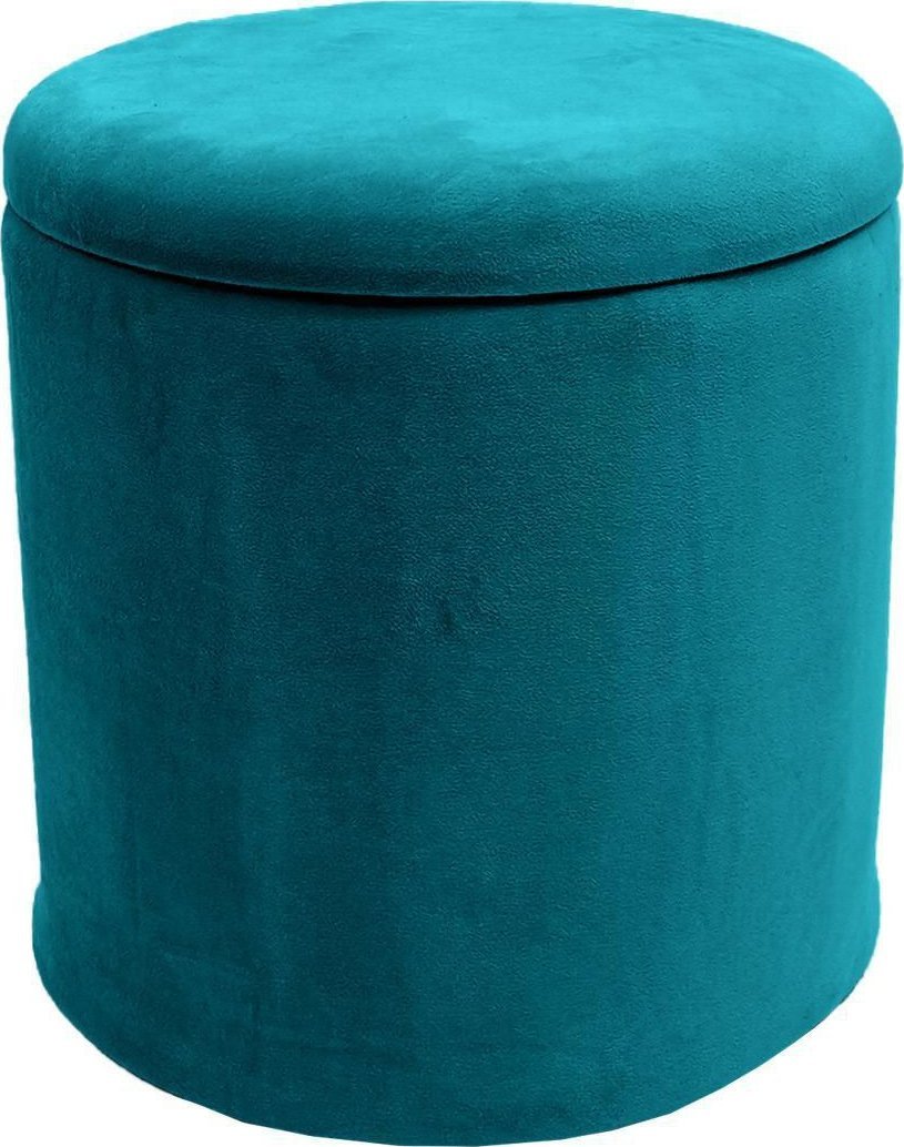 kontrast Pufa Plaza ze schowkiem Okrągła Otwierana Velvet 36x36cm Morska