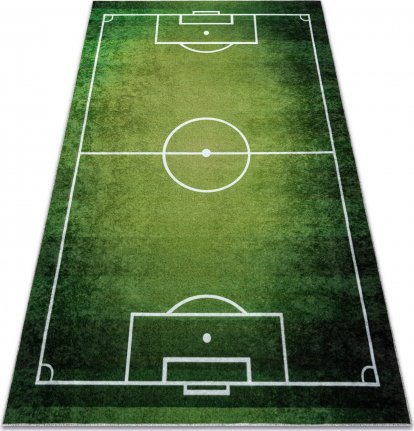 Dywany Łuszczów Dywan do prania JUNIOR 51307.803 Boisko, piłka nożna dla dzieci, antypoślizgowy - zielony, 160x220 cm