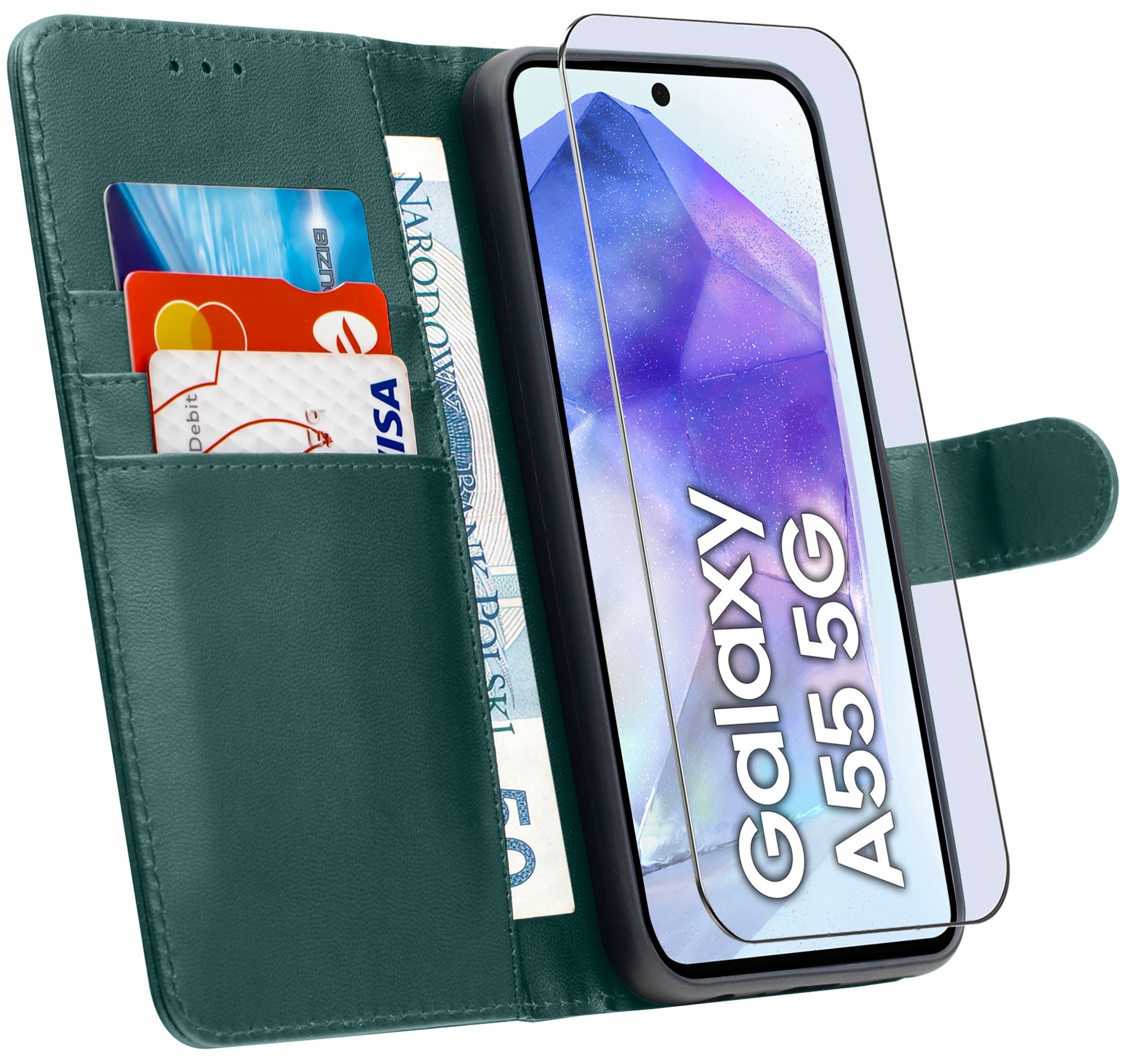 ETUI do Samsung A55 5G | SKÓRZANE PORTFEL BOOK TOKRA CASE CLASSIC + SZKŁO