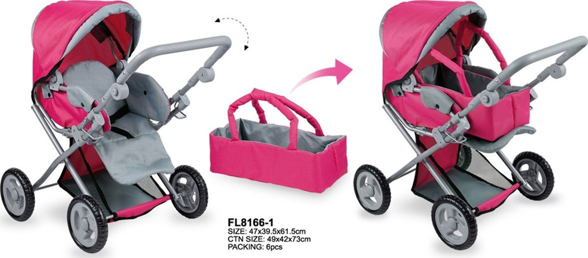 Ramiz Wózek Różowy 2w1