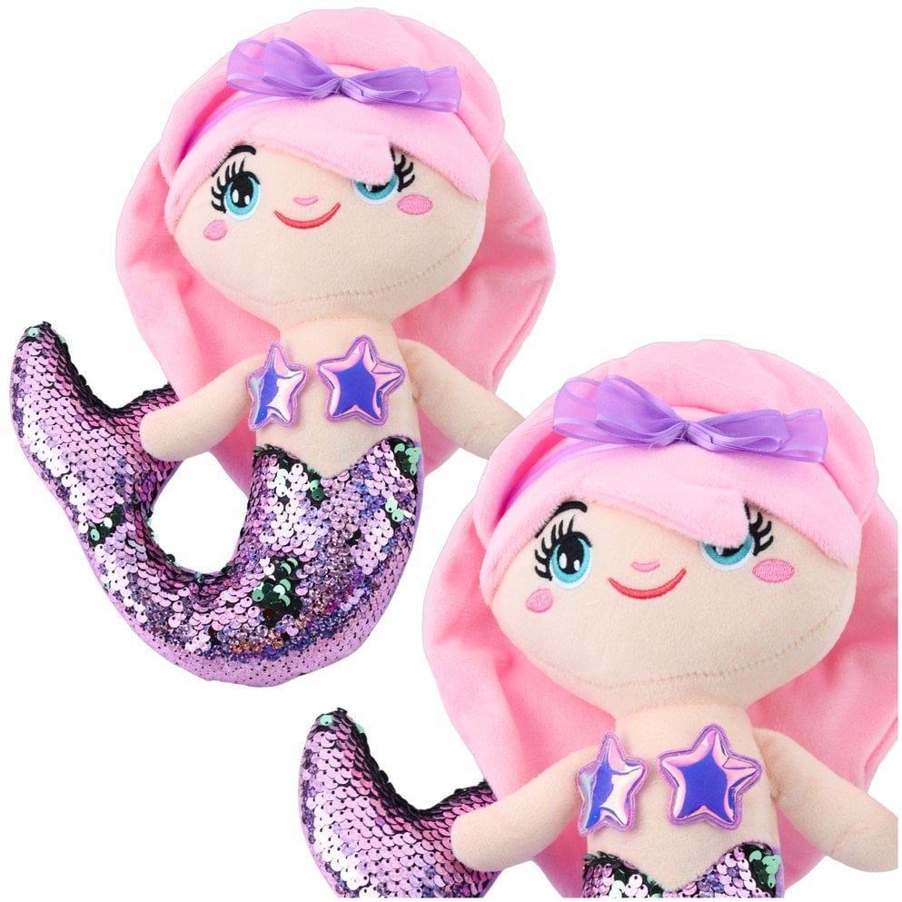 Pluszowa Syrenka Przytulanka Ogon W Cekiny Dwukolorowe Fioletowa 28cm LEAN Toys