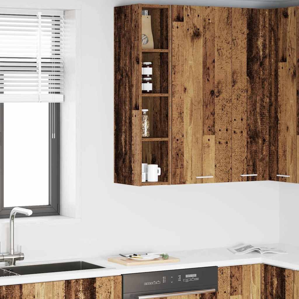 vidaXL Szafka wisząca z półką Riga Stare drewno 20 x 29,5 x 100 cm