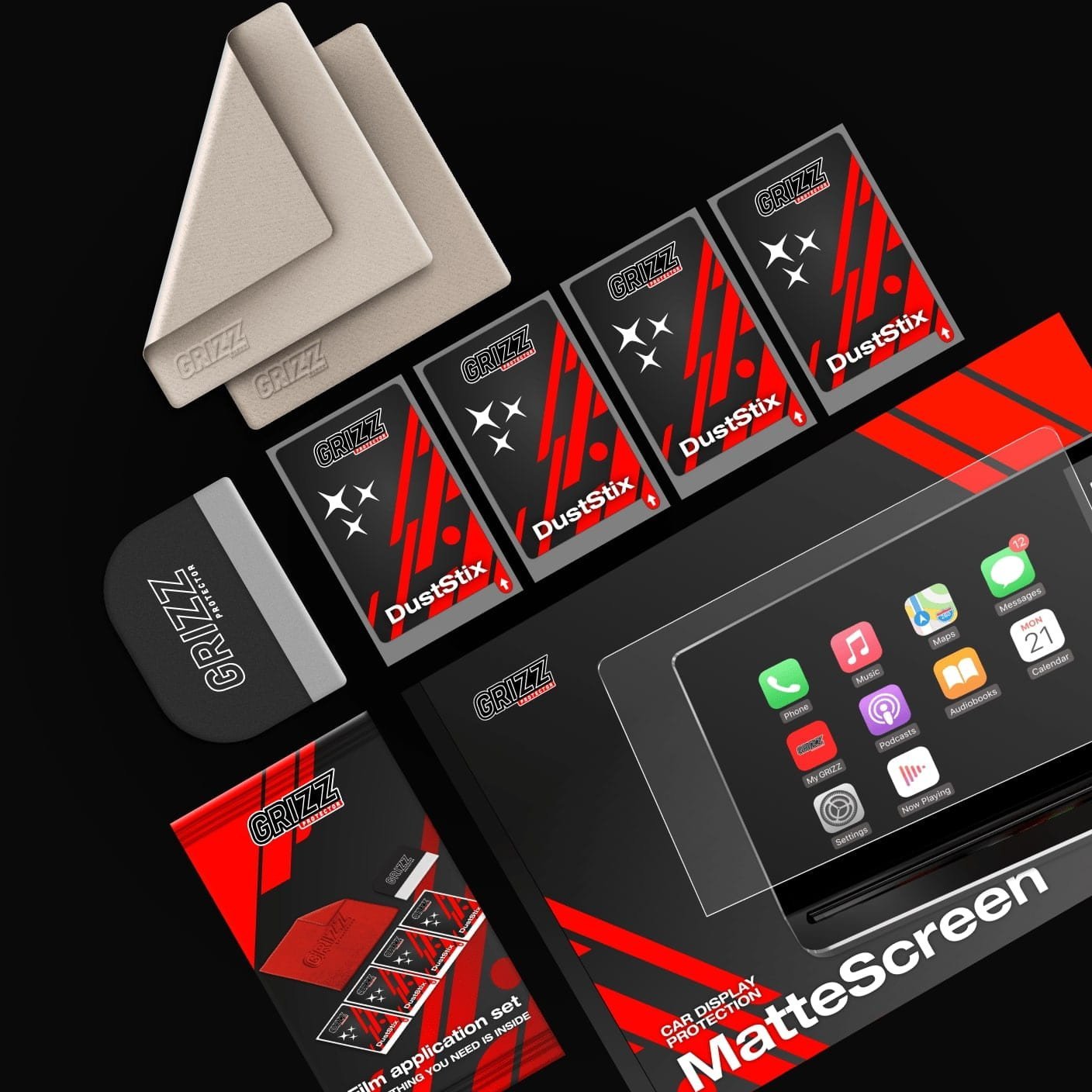 Folia matowa GrizzGlass CarDisplay Protection do Abarth 500e 12,3" (2023-2025)