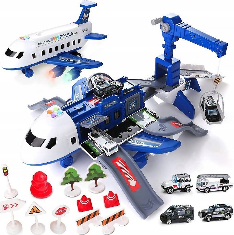 Pan i Pani Gadżet Parking Rozkładany Samolot Policja Dźwig Zestaw